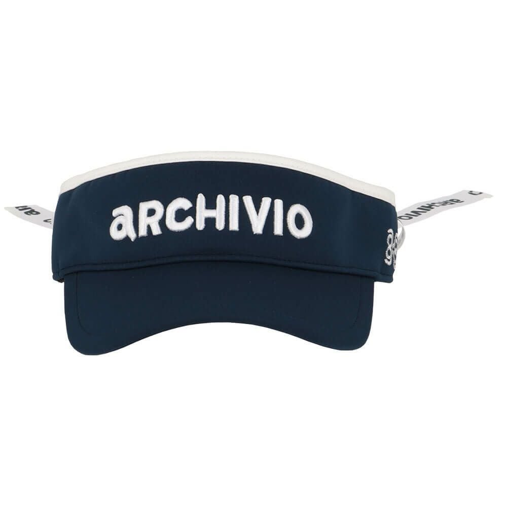 アルチビオ archivio　レディース ロゴプリント バックリボン サンバイザー A450303 060 ネイビー 詳細3