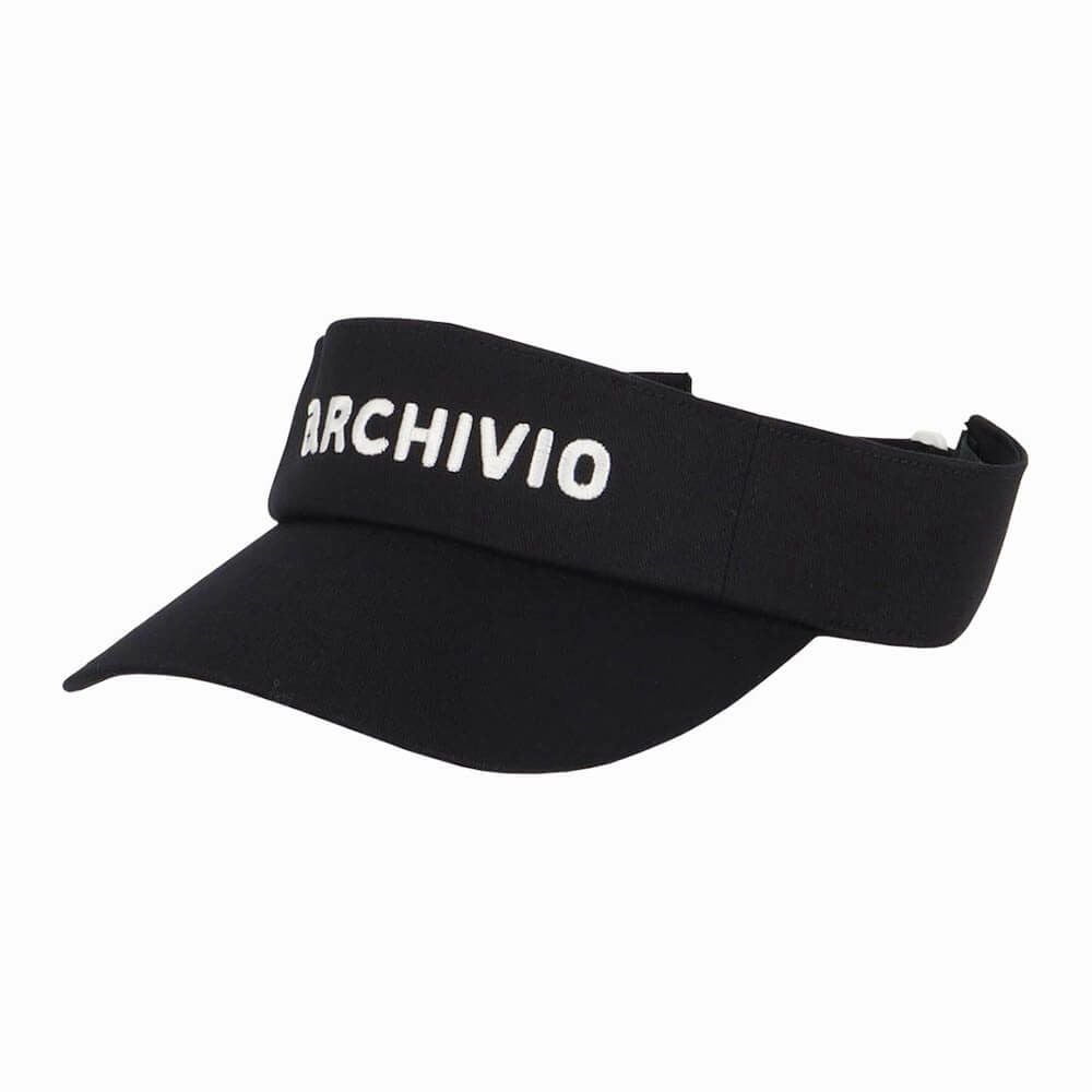 アルチビオ archivio　レディース ロゴ刺繍 サンバイザー A450306 001 ブラック