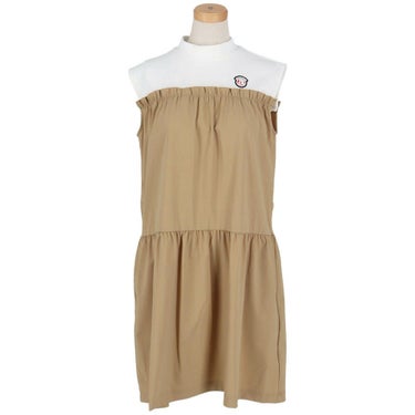 アルチビオ archivio　レディース ロゴワッペン レイヤード風 ノースリーブ ギャザーワンピース A451412　2025年モデル ベージュ 詳細3