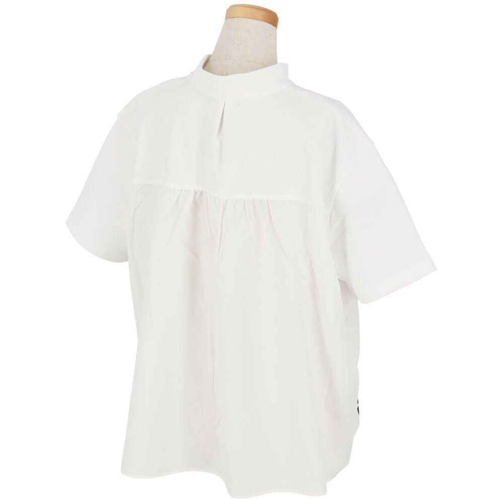 アルチビオ archivio　レディース 生地切替 バックギャザー UV速乾 半袖 プルオーバー A459417　2025年モデル ホワイト 詳細1