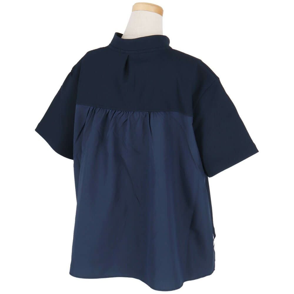 アルチビオ archivio　レディース 生地切替 バックギャザー UV速乾 半袖 プルオーバー A459417　2025年モデル ネイビー 詳細1