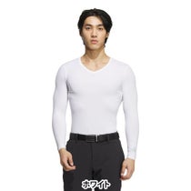アディダス adidas　メンズ バックメッシュ ベースレイヤー 長袖 Vネック インナーシャツ KVH12　2025年モデル