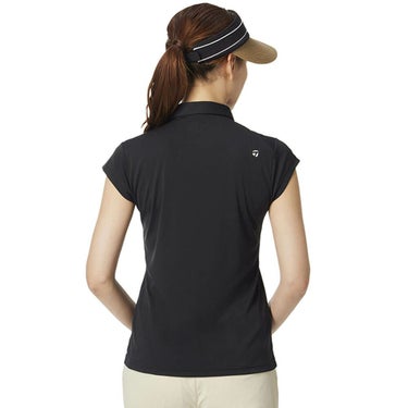 テーラーメイド TaylorMade　レディース サイドスナップ キャップスリーブ ポロシャツ UN684　2025年モデル ブラック 詳細1