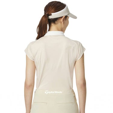テーラーメイド TaylorMade　レディース サイドスナップ キャップスリーブ ポロシャツ UN684　2025年モデル ベージュ 詳細1