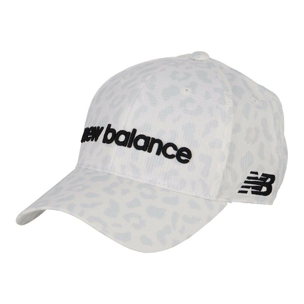 ニューバランスゴルフ　メンズ シャドーレオパード柄 シックスパネル キャップ 012-5187014 030 WHITE ゴルフウェア　2025年モデル WHITE