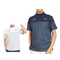 キャロウェイ Callaway メンズ ボーダープリント 半袖 モックネックシャツ C25134109 2025年モデル