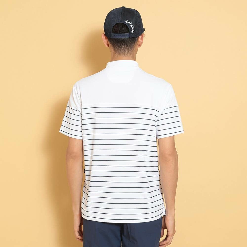 キャロウェイ Callaway　メンズ ボーダープリント 半袖 モックネックシャツ C25134109　2025年モデル 詳細3