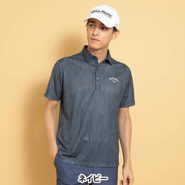 キャロウェイ Callaway　メンズ かざあなメッシュ ストライププリント 半袖 ポロシャツ C25134118　2025年モデル 詳細11