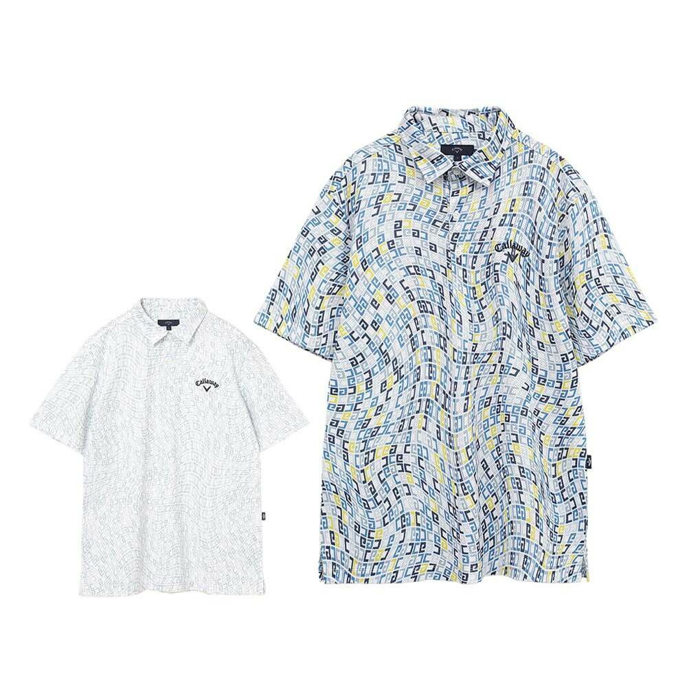 キャロウェイ Callaway　メンズ かざあなメッシュ ロゴプリント 半袖 ポロシャツ C25134120　2025年モデル