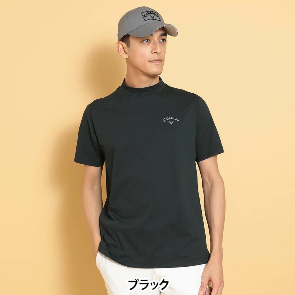キャロウェイ Callaway メンズ 天竺 バックプリント 半袖 モックネック