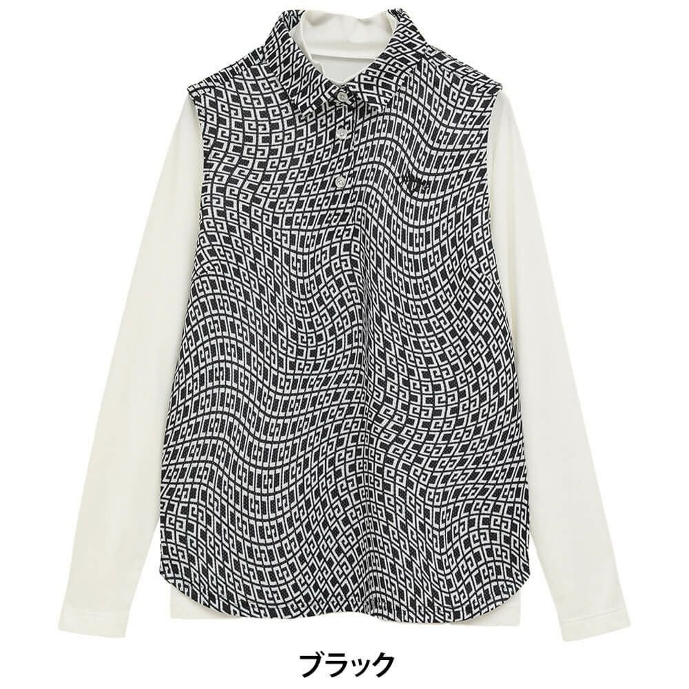 キャロウェイ Callaway　レディース 総柄 ノースリーブ シャツ & 長袖 ハイネック インナーシャツC25134218 　2025年モデル 詳細2