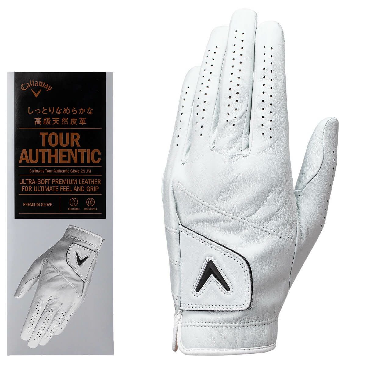 キャロウェイ TOUR AUTHENTIC ツアーオーセンティック メンズ ゴルフグローブ 25 JV ホワイト 2025年モデル