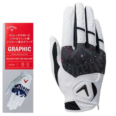 キャロウェイ　GRAPHIC グラフィック 右手用 メンズ ゴルフグローブ 25 JM ホワイト/ブラック　2025年モデル