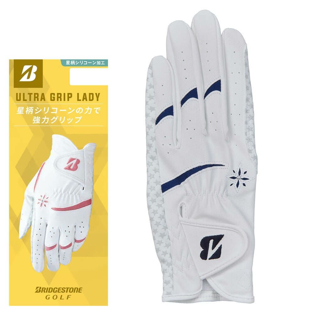 ブリヂストン ULTRA GRIP LADY ウルトラグリップ レディ ゴルフグローブ GL25L1 WN ホワイト/ネイビー 2025年モデル