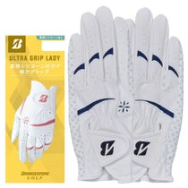 ブリヂストン　ULTRA GRIP LADY ウルトラグリップ レディ 両手用 ゴルフグローブ GL25L2 WN ホワイト/ネイビー　2025年モデル