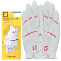 ブリヂストン ULTRA GRIP LADY ウルトラグリップ レディ 両手用 ゴルフグローブ GL25L2 WP ホワイト/ピンク 2025年モデル