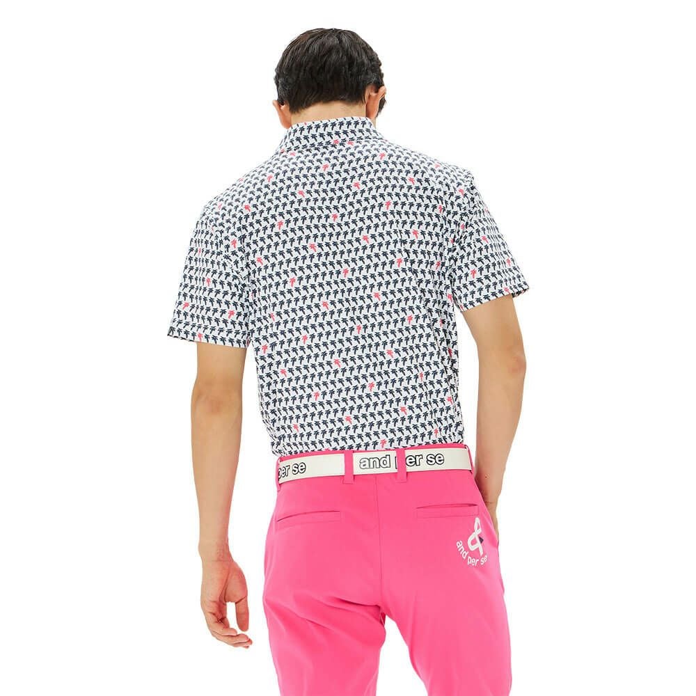 アンパスィ and per se　メンズ スイングドライプリンテッドピケ 半袖 ポロシャツ AMS9655X1　2025年モデル 詳細4