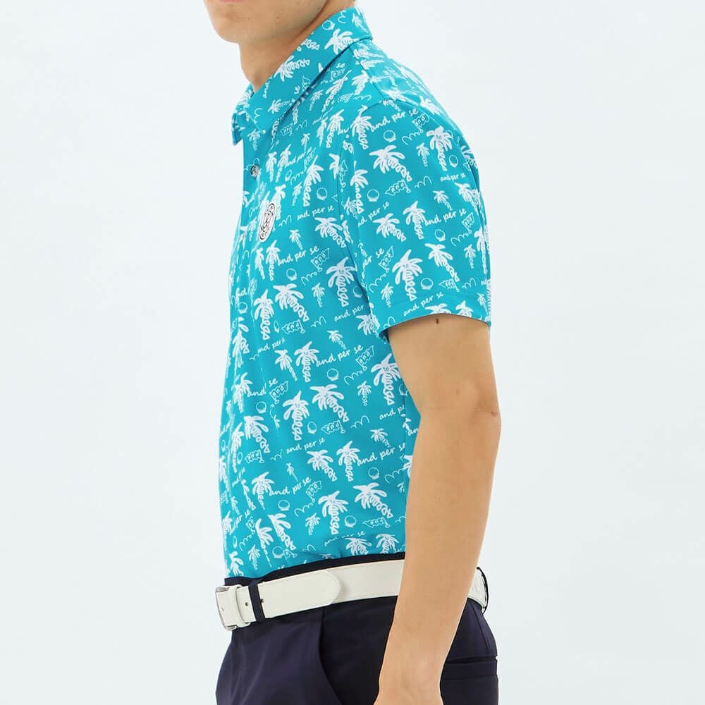 アンパスィ and per se　メンズ ソルケアプリンテッド 半袖 スキッパー ポロシャツ AMS9685X9　2025年モデル 詳細6