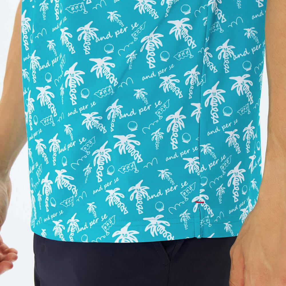 アンパスィ and per se　メンズ ソルケアプリンテッド 半袖 スキッパー ポロシャツ AMS9685X9　2025年モデル 詳細8