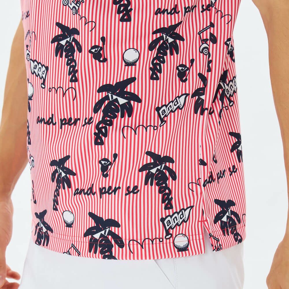 アンパスィ and per se　メンズ ソルケアプリンテッド 半袖 ポロシャツ AMS9725X4　2025年モデル 詳細8