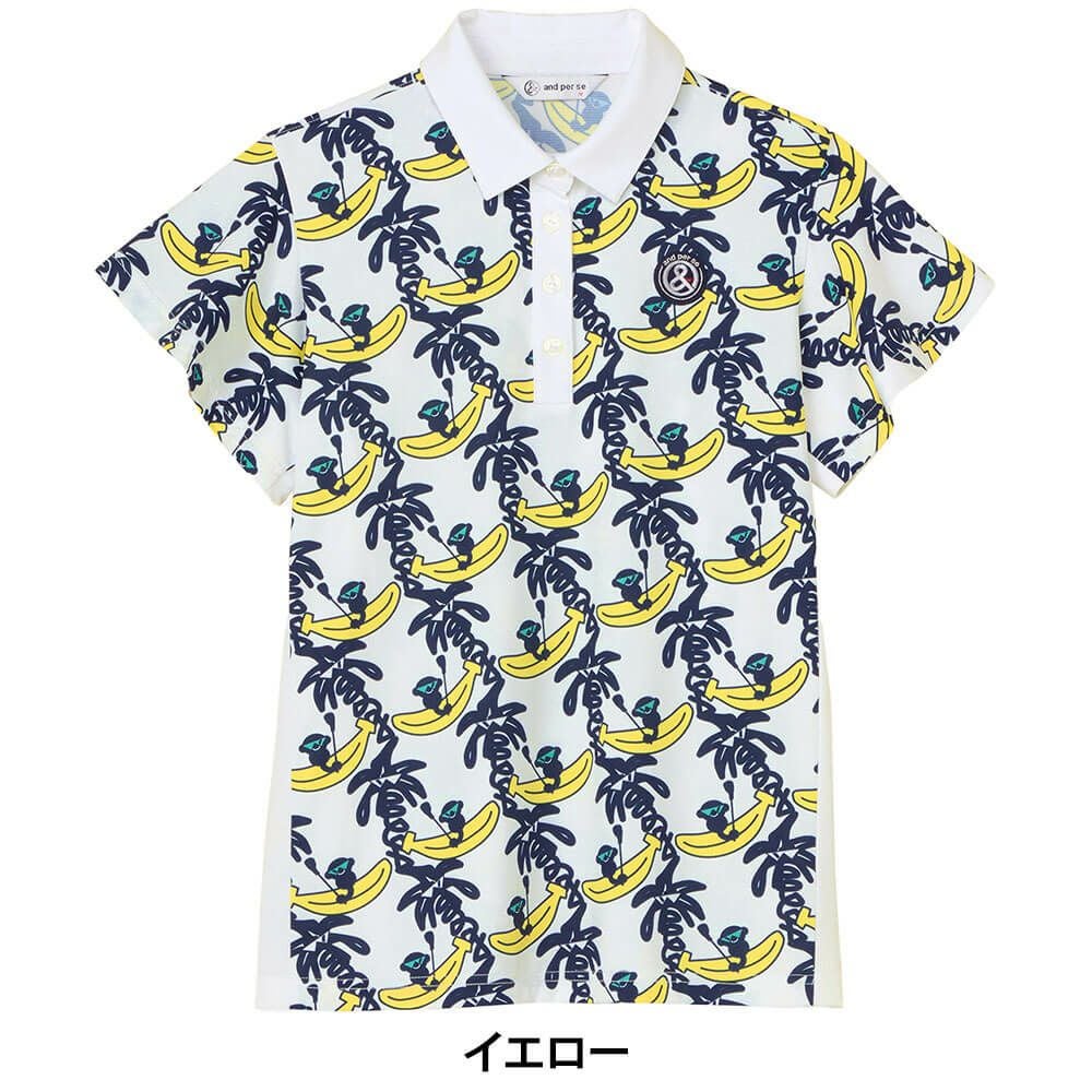 アンパスィ and per se　レディース プリンテッドワッフルSD3Dワッフル 半袖 ポロシャツ AFS9665X3　2025年モデル 詳細10