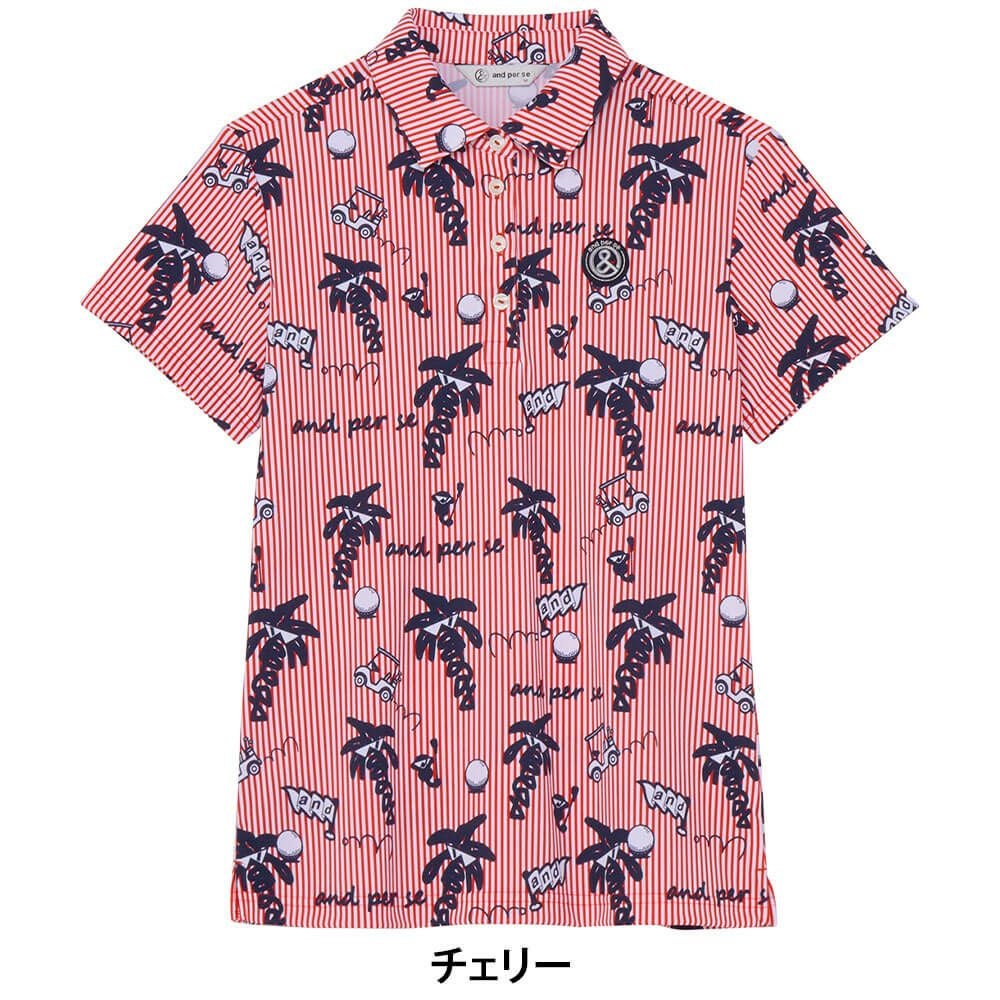 アンパスィ and per se　レディース ソルケアプリンテッド 半袖 ポロシャツ AFS9685X4　2025年モデル 詳細4