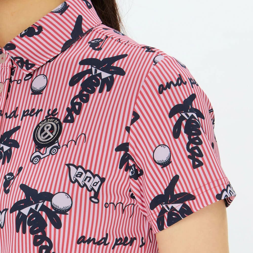 アンパスィ and per se　レディース ソルケアプリンテッド 半袖 ポロシャツ AFS9685X4　2025年モデル 詳細8