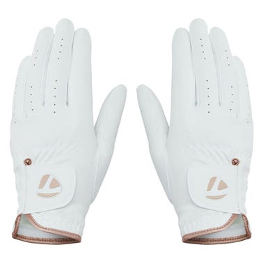 テーラーメイド　PLAYER'S LADY PAIR プレイヤーズ レディ ペア 両手用 レディース ゴルフグローブ UN806 M13742 ホワイト/ピンク　2025年モデル 詳細1