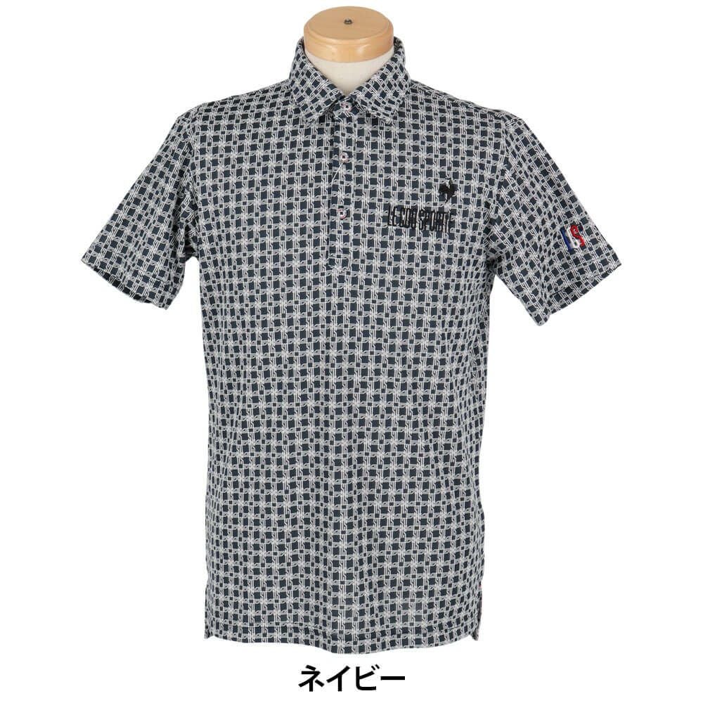 ルコック Le coq sportif　メンズ ロゴ刺繍 モノグラム柄 ジャガード 半袖 ポロシャツ LG5SHS14M　2025年モデル 詳細5