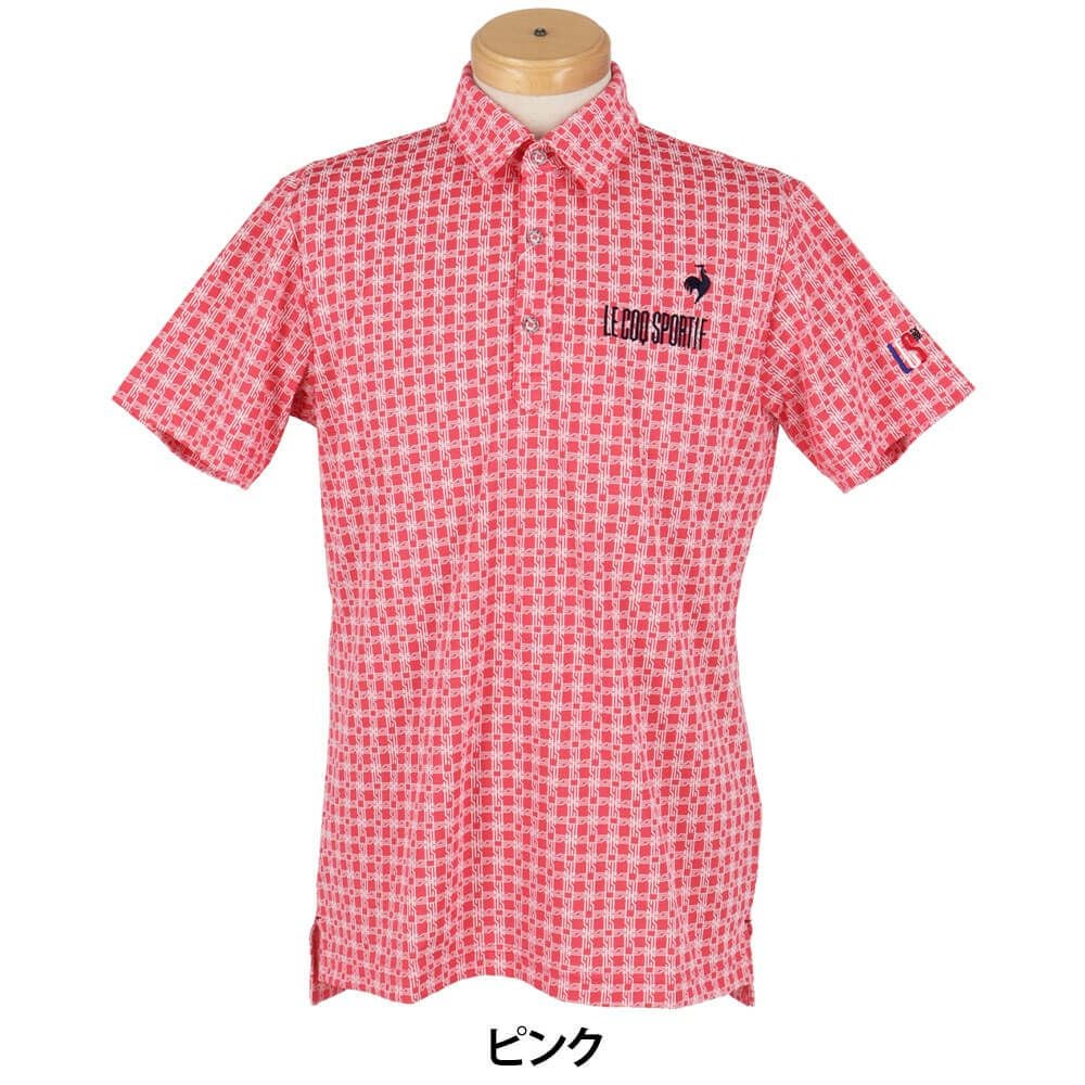 ルコック Le coq sportif　メンズ ロゴ刺繍 モノグラム柄 ジャガード 半袖 ポロシャツ LG5SHS14M　2025年モデル 詳細8