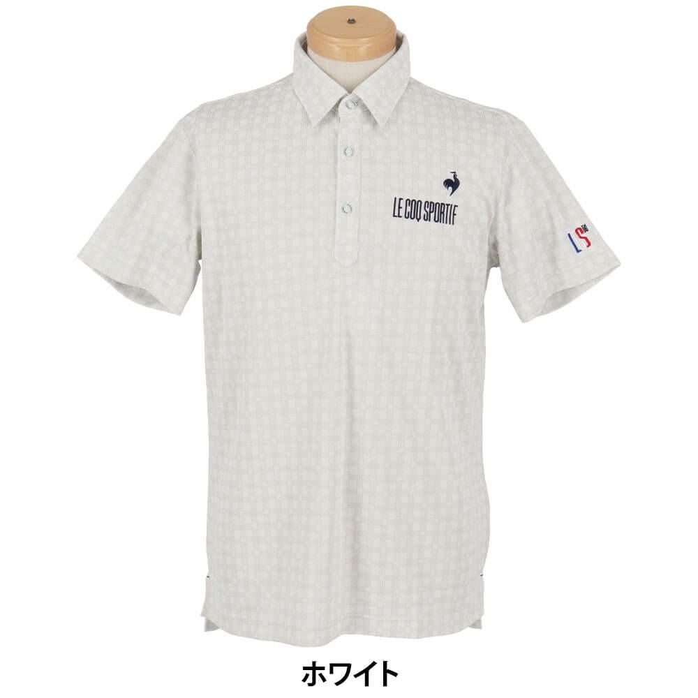 ルコック Le coq sportif　メンズ ロゴ刺繍 モノグラム柄 ジャガード 半袖 ポロシャツ LG5SHS14M　2025年モデル 詳細11