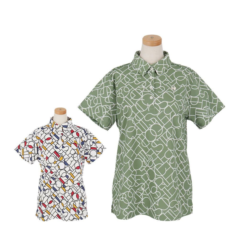 ルコック Le coq sportif　レディース カラーブロック総柄 半袖 ポロシャツ LG5SHS07L　2025年モデル