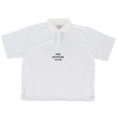 ザ スウィンガー THE SWINGGGR　メンズ SWG ロゴプリント 半袖 ポロシャツ 0125-SWG-CT002 WHITE　2025年モデル