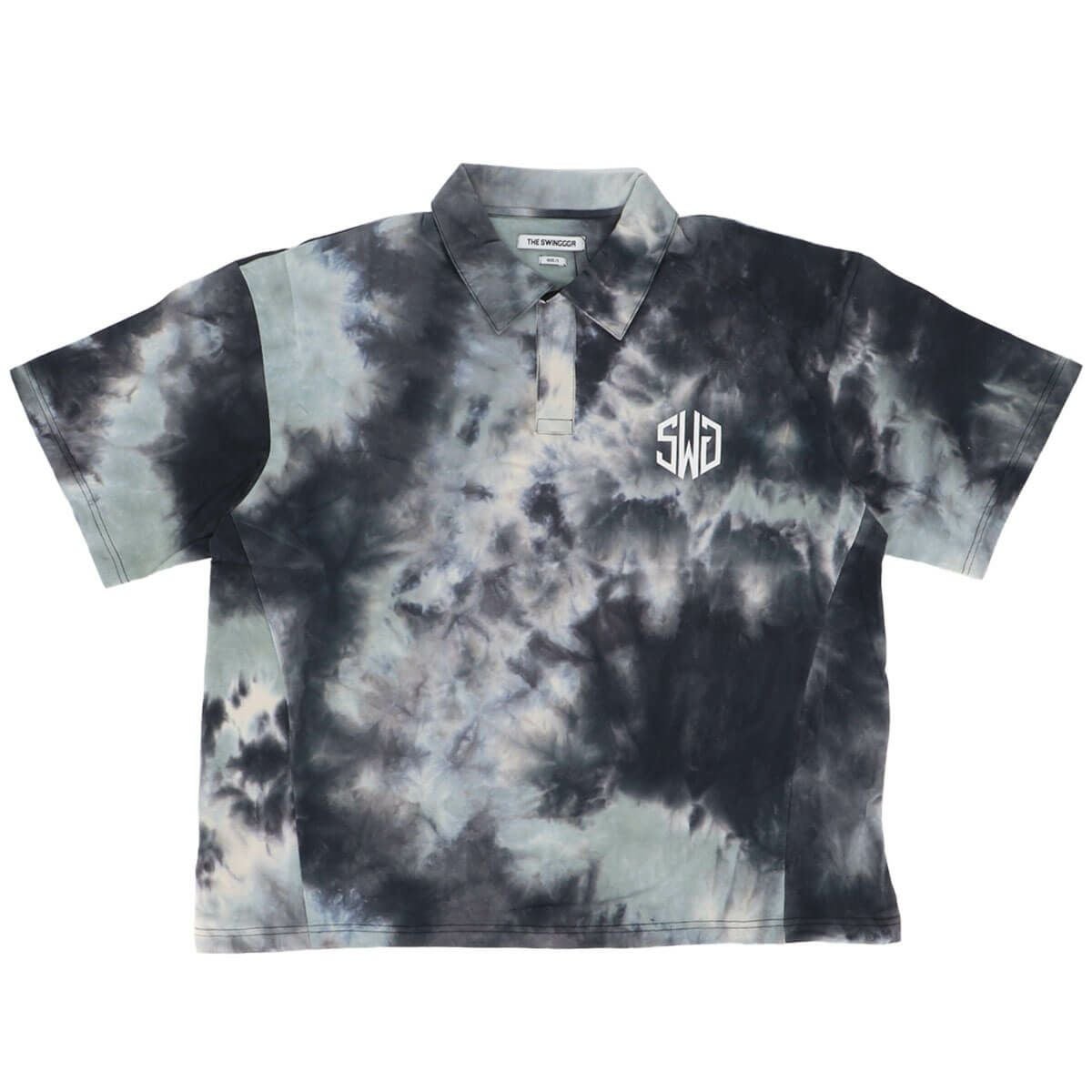 ザ スウィンガー THE SWINGGGR メンズ TIE DYE ロゴプリント 半袖 ポロシャツ 0125-SWG-CT003 BLACK 2025年モデル