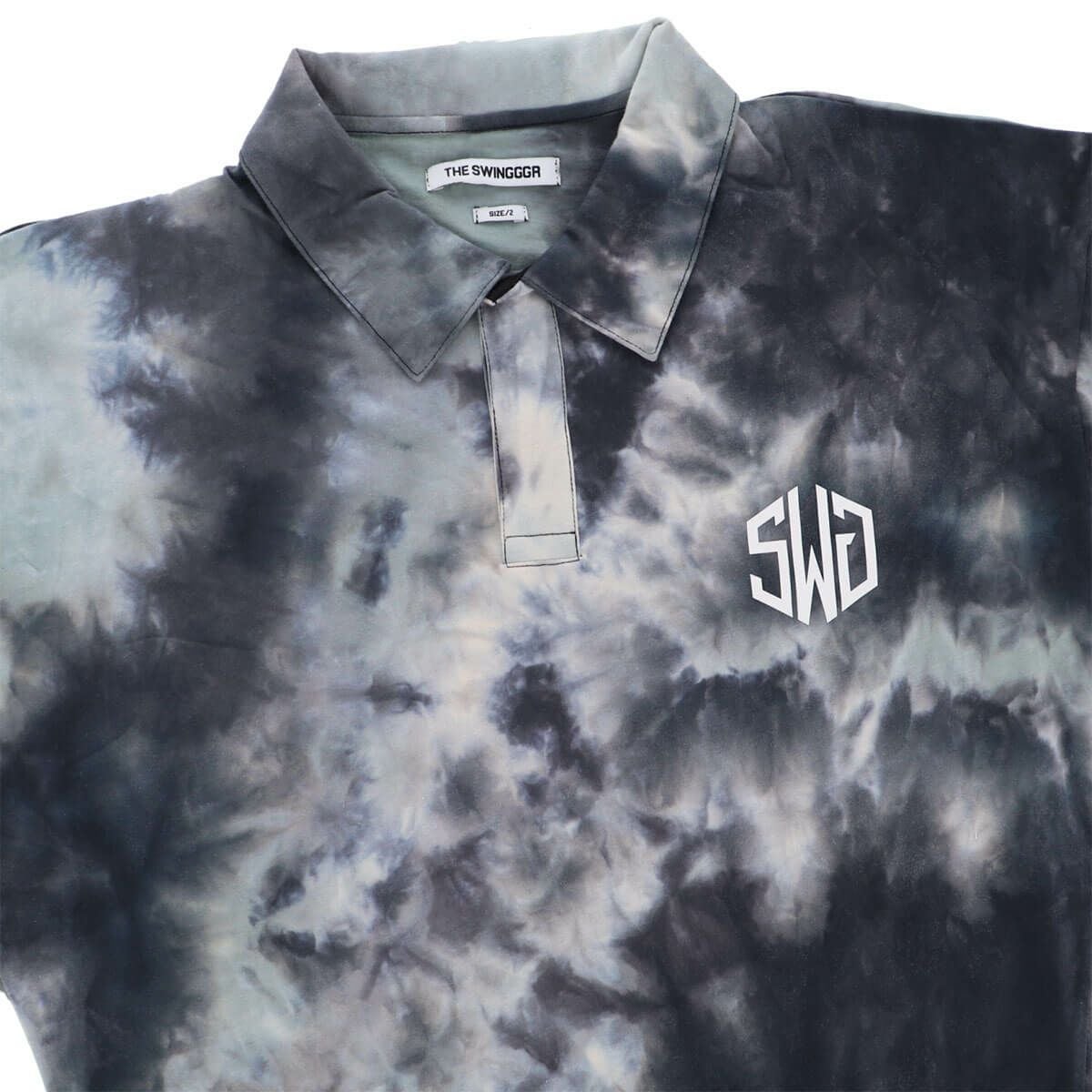 ザ スウィンガー THE SWINGGGR　メンズ TIE DYE ロゴプリント 半袖 ポロシャツ 0125-SWG-CT003 BLACK　2025年モデル 詳細3