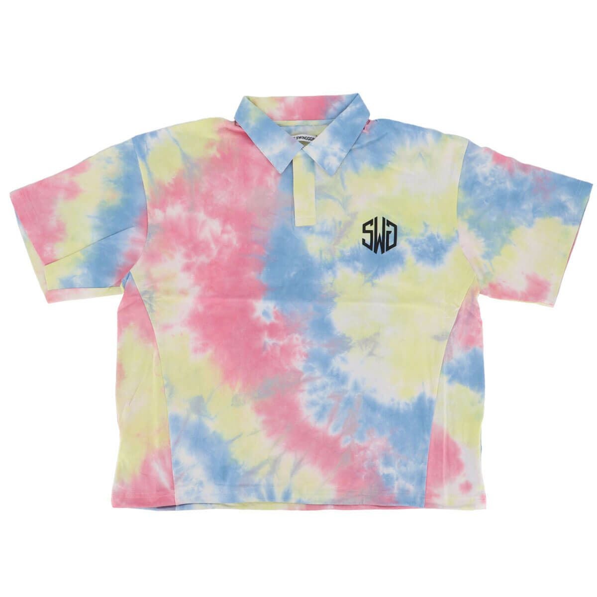 ザ スウィンガー THE SWINGGGR メンズ TIE DYE ロゴプリント 半袖 ポロシャツ 0125-SWG-CT003 YELLOW 2025年モデル