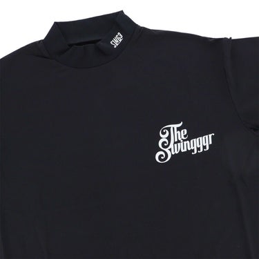 ザ スウィンガー THE SWINGGGR　メンズ SWG ロゴプリント 半袖 モックネックシャツ 0125-SWG-CT006 BLACK　2025年モデル 詳細3