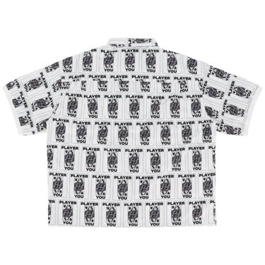 ザ スウィンガー THE SWINGGGR　メンズ TRUMP 総柄プリント 半袖 ポロシャツ 0125-SWG-SH001 WHITE　2025年モデル 詳細2