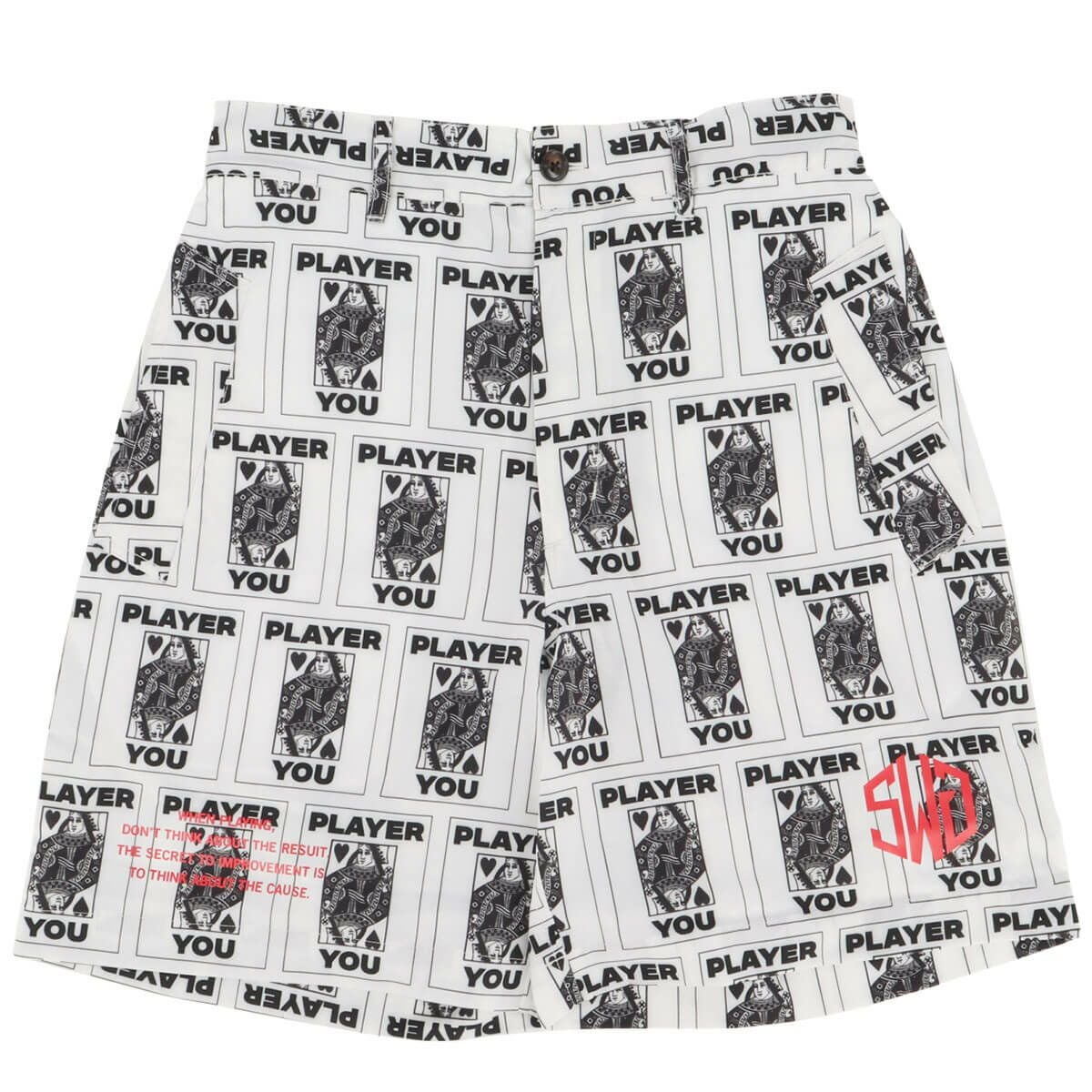 ザ スウィンガー THE SWINGGGR メンズ TRUMP 総柄プリント ショートパンツ 0125-SWG-PT001 WHITE 2025年モデル