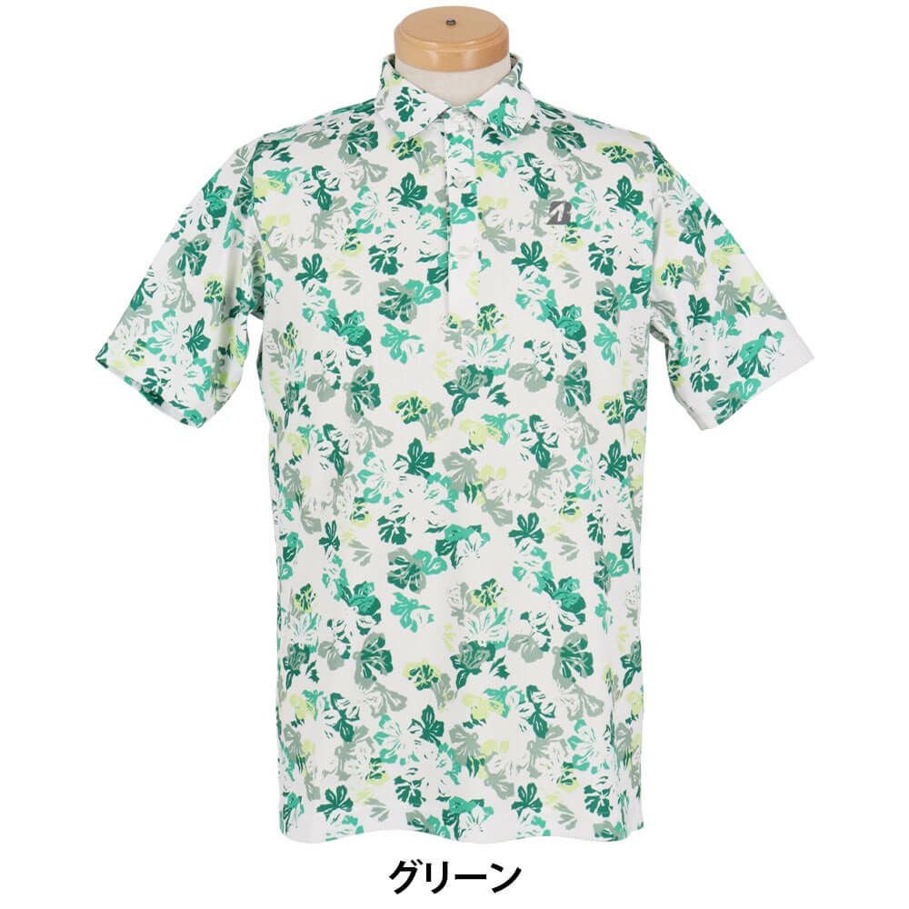 ブリヂストンゴルフ　メンズ 花柄 総柄 半袖ポロシャツ 3GE02A　2025年モデル 詳細4