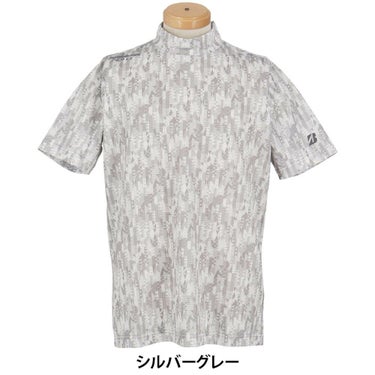 ブリヂストンゴルフ　メンズ ベンチレーション 幾何学柄 半袖 モックネックシャツ 3GE05A　2025年モデル 詳細1