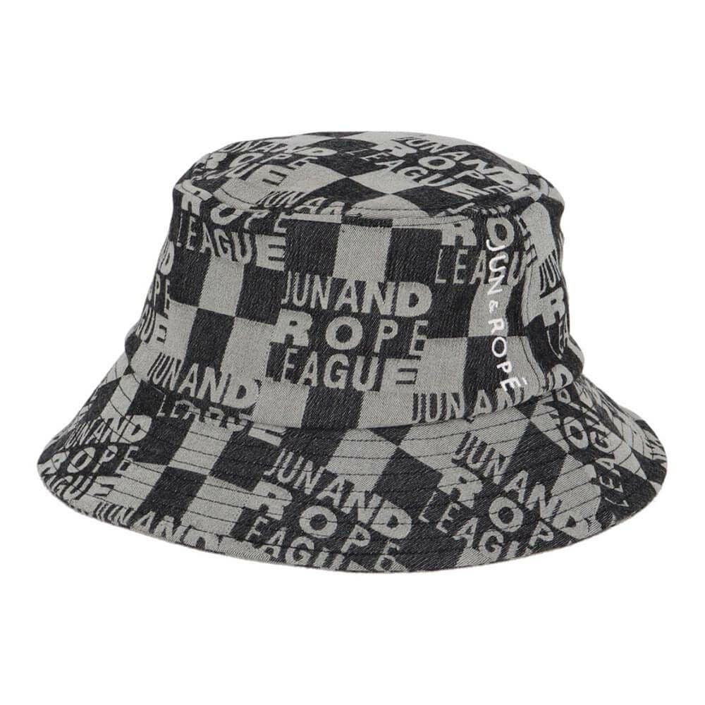 ジュン アンド ロペ JUN ＆ ROPE　レディース チェッカーボードジャガード バケットハット ERU15150 01 ブラック　2025年モデル ブラック
