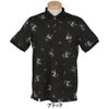 マンシングウェア Munsingwear　メンズ 総柄ジャカード×ペンギン総柄プリント 半袖 ポロシャツ MG5SHS53M　2025年モデル ブラック