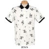 マンシングウェア Munsingwear　メンズ 総柄ジャカード×ペンギン総柄プリント 半袖 ポロシャツ MG5SHS53M　2025年モデル ホワイト
