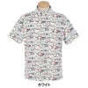 マンシングウェア Munsingwear　メンズ マルチロゴ総柄プリント 半袖 ポロシャツ MG5SHS84M　2025年モデル ホワイト