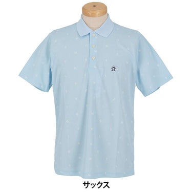 マンシングウェア Munsingwear　メンズ 飛び柄プリント 半袖 ポロシャツ MG5SHS87M　2025年モデル サックス