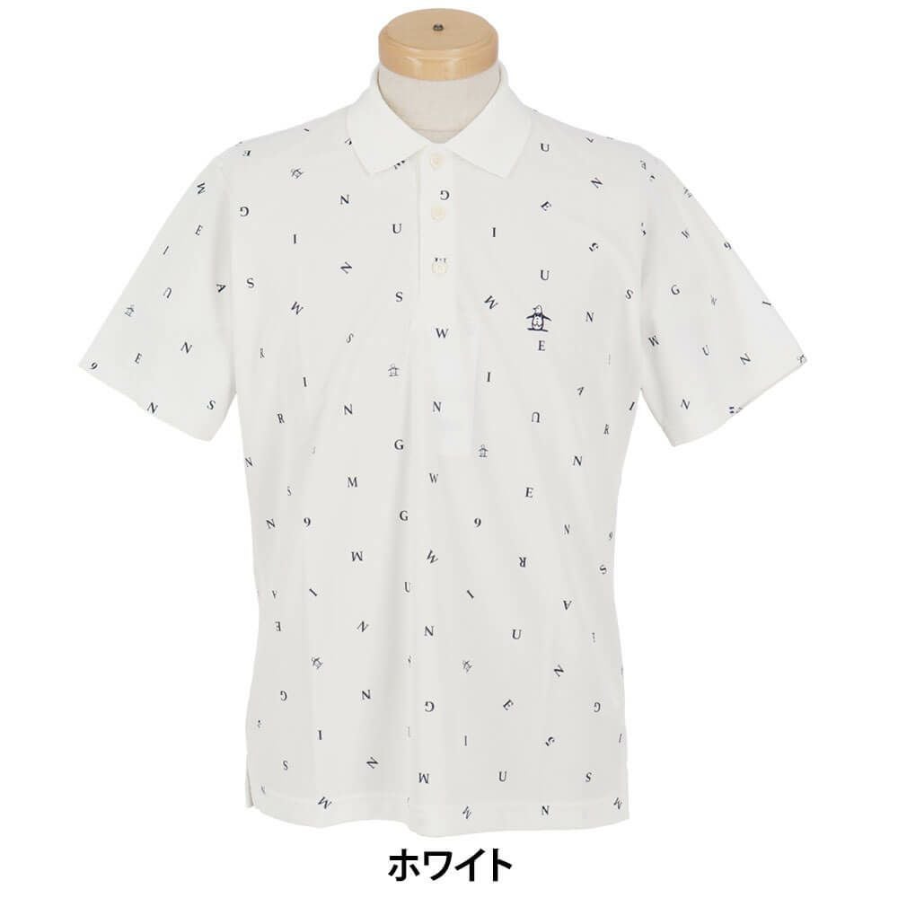 マンシングウェア Munsingwear メンズ 飛び柄プリント 半袖 ポロシャツ
