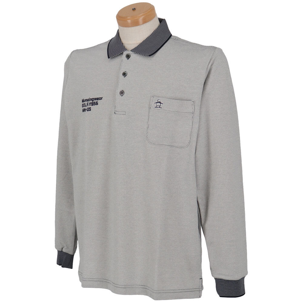 マンシングウェア Munsingwear　メンズ ドット鹿の子 長袖 ポロシャツ MG5SLS82M　2025年モデル 詳細3