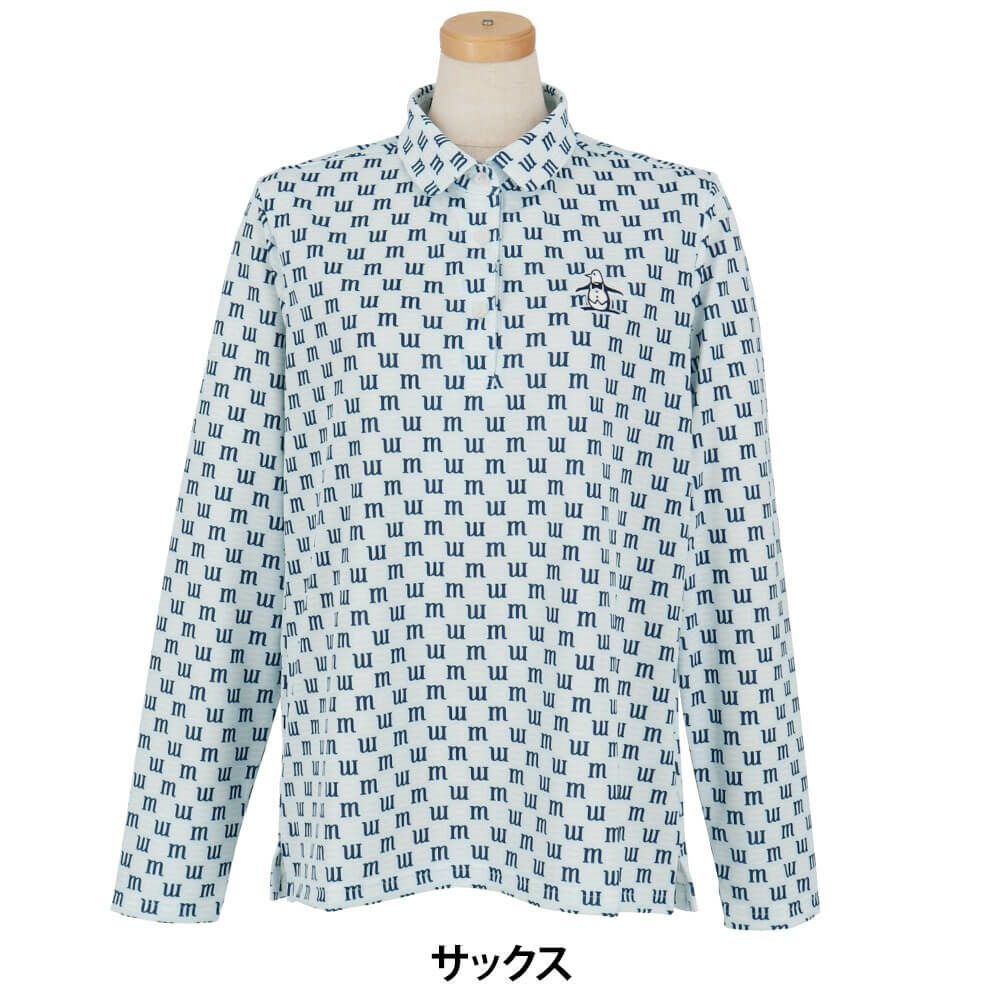 マンシングウェア Munsingwear　レディース ロゴプリント 長袖 ポロシャツ MG5SLS24L　2025年モデル サックス