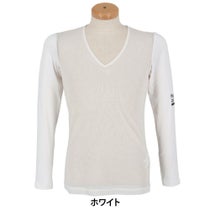 パーリーゲイツ PEARLY GATES　メンズ E/ハイマルチFDベア天竺 Vネック 長袖 インナーシャツ 053-5166405　2025年モデル